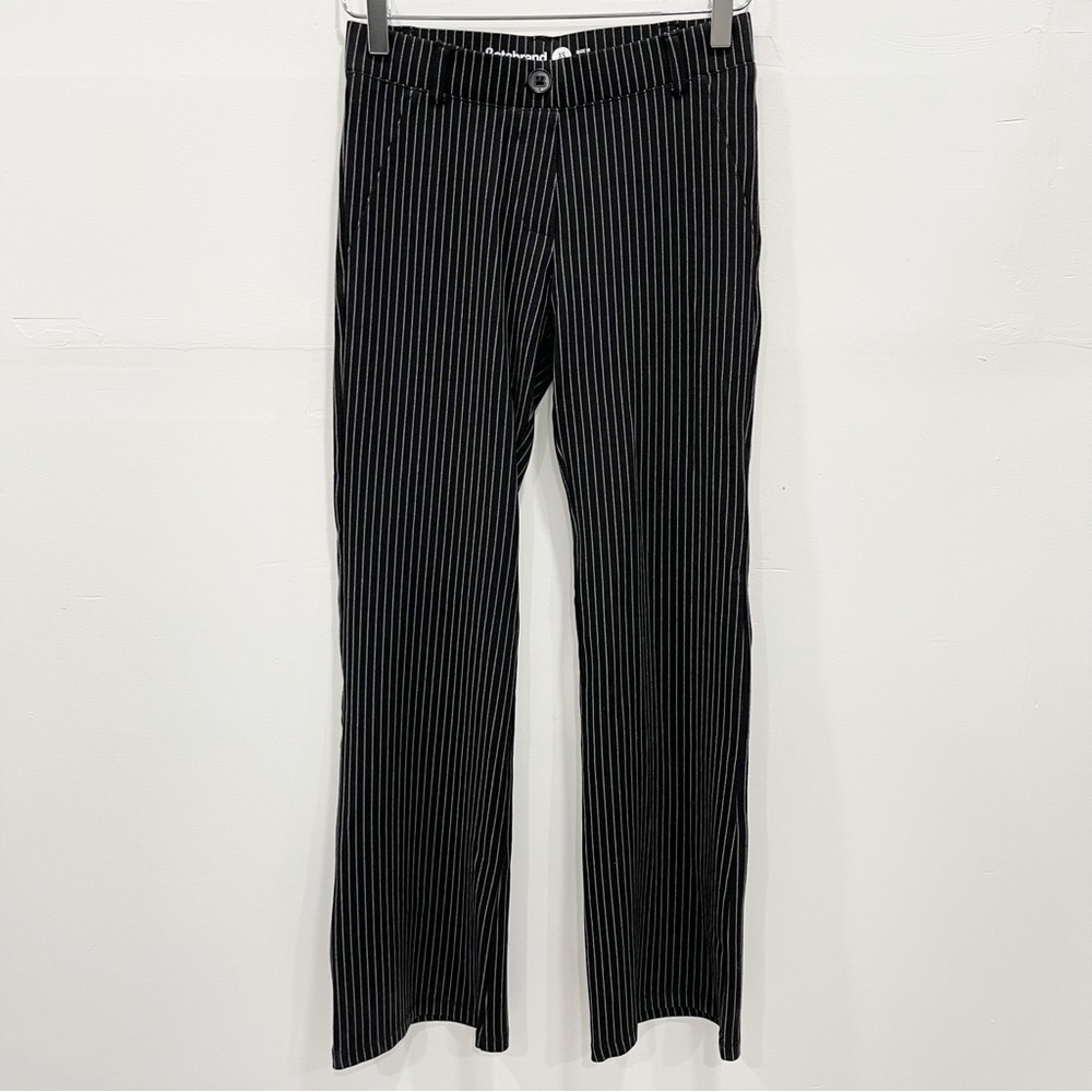 Betabrand Pinstripe Petite Bootcut Yoga Dress Pants Black Size XS